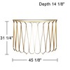 55 Downing Street Tella Modern Metal Console Table 45 1/8" x 14 1/8" Gold Teardrop Frame Mirrored Tabletop for Living Room Bedroom Bedside Entryway - 4 of 4