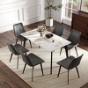 55" Modern Rectangular Dining Table for 6,Sintered Stone Top with Black Metal Legs,Small Space Kitchen or Dining Room Table-Maison Boucle - 2 of 4