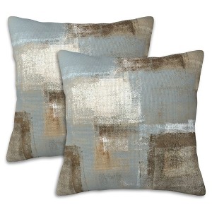 Throw Pillow Covers Grey and Beige Pillow Covers 18x18 Inch Set of 2 Abstract Art Painting Throw Pillows - 1 of 3