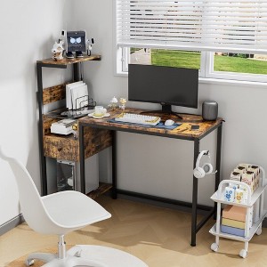 NicBex Modern Computer Desk with Power Outlet,Writing Desk with Storage Shelves,Office Desk for Home,Office,Workshop - 1 of 4