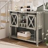 Whizmax Coffee Bar Cabinet, Sideboard Buffet Storage Cabinet with Storage, Farmhouse, Liquor Cabinet Bar for Home, Kitchen, Dining, Living Room - 2 of 4