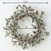 Sullivans Artificial 12.5"H Leaves and Berry Wreath and 6'L Arborvitae Garland Set, Green - 4 of 4