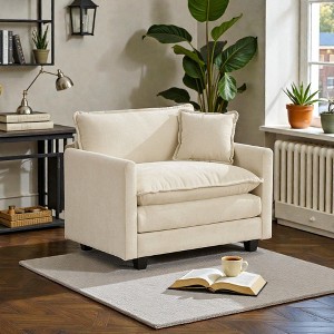 Mshliw Cloud Sofa Single Seat Modular Sectional Couch with Double-Layer Upholstered Cushion and Chenille Fabric, Single Sofa for Living Room Bedroom - 1 of 4