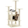 vidaXL Cat Tree Cream Engineered wood, plush, sisal Medium Durable - 3 of 4