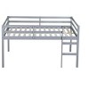 PAGED Rubber Wood Twin Size Loft Bed, Modern Low Bed Frame with Ladder and Guardrail, Bunk Bed for Boy and Girl - 4 of 4