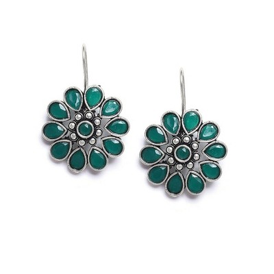 SOHI Women Green Drop Earrings