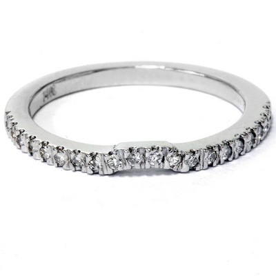 Pompeii3 1/5ct Curved Diamond Wedding Band 14K White Gold