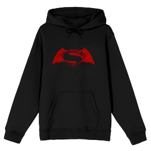 Batman V Superman Dawn Of Justice Red Logo Men's Black Hoodie - 1 of 1