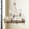 Minka Lavery Nickel Gray Chandelier 32" Wide Farmhouse Seeded Glass Shade 9-Light Fixture for Dining Room House Foyer Kitchen Home - 2 of 3