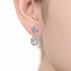 Guili Sterling Silver Rhodium Plated Drop Earrings with Pear and Round Cubic Zirconia and a Halo Design, an Exquisite Touch of Radiance - 2 of 3