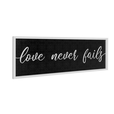 Love Never Fails Oversized Kitchen Framed Wall Canvas - Crystal Art Gallery