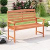 Costway Wooden Garden Bench 2-Person Patio Loveseat with Slatted Backrest Natural - 4 of 4