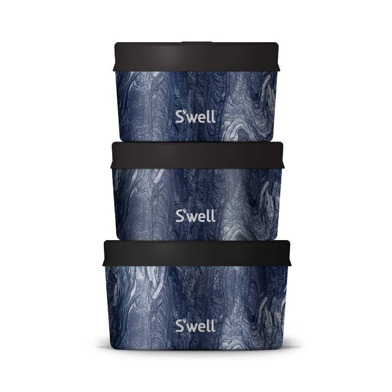 S&#39;well Food Storage Canister Set Azurite Marble, 1 of 9