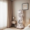 Vynxaria Rotating Bookshelf with Drawer, 360 Display 6 Tier Corner Bookshelf for Small Space, Floor Standing Bookcase Storage Rack, WHITE - 3 of 4