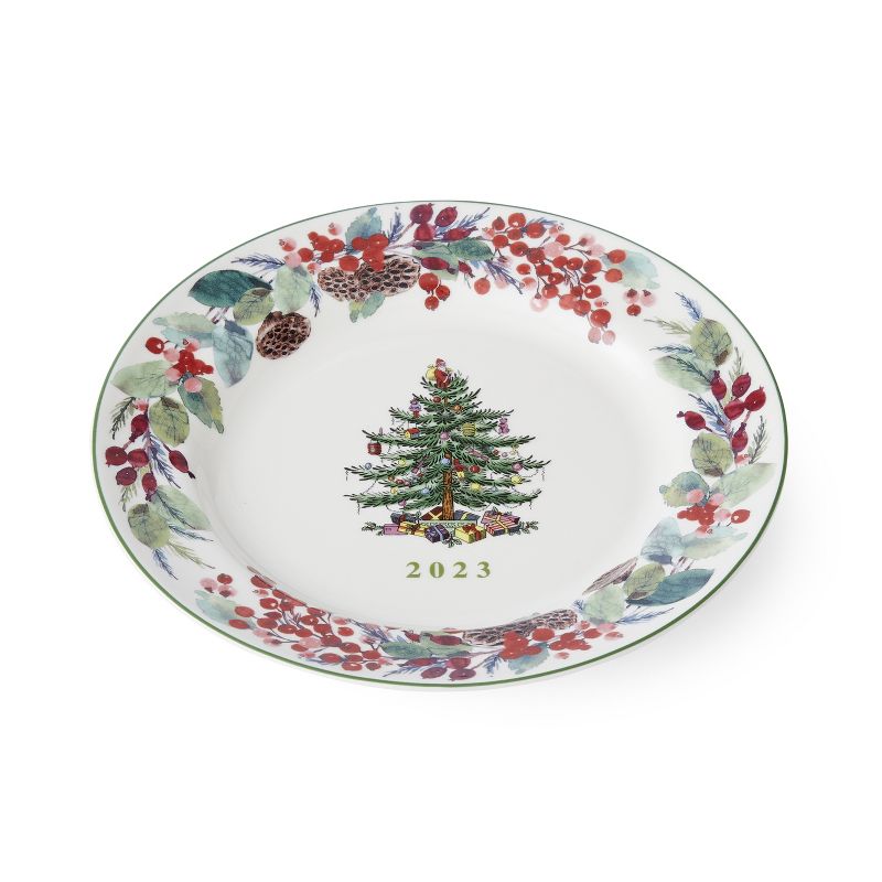 Spode Christmas Tree 2023 Annual Collector Plate, 8 Inch Christmas Collectable and Decorative Plate, White, 3 of 7