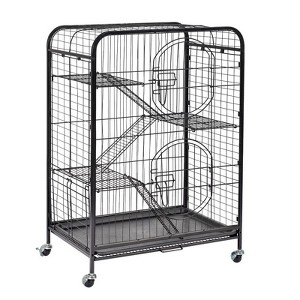Karl Home Black Metal Pet Crate Cage Kennel With Wheels - 1 of 4