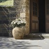 LuxenHome Weathered Terracotta Finish with Textured Ridges Round Vase, Farmhouse Decor - 4 of 4
