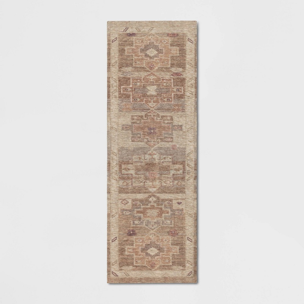 2'4"x7' Caravan Geometric Woven Runner Tan - Threshold