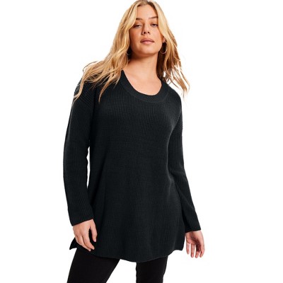 June + Vie By Roaman's Women's Plus Size Scoopneck Sweater, 10/12 ...