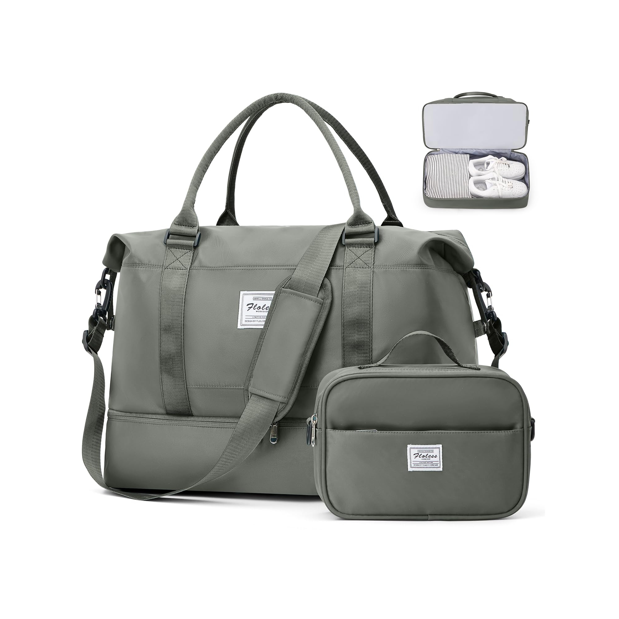 Narwey Weekender Bags for Women, Travel Duffel Bags with Shoe Compartment,Personal Item Travel Bag for Airlines
