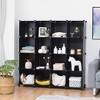 Costway 16 Cube Storage Organizer Plastic Organizer Units 49.5'' X 13'' X 50.5'' Black - 3 of 3