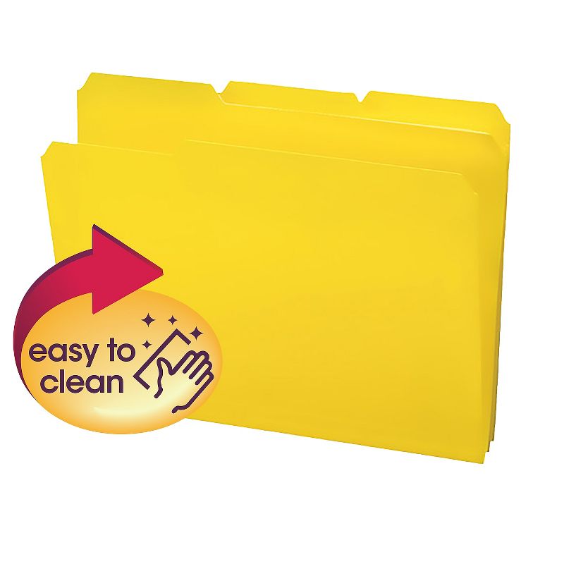 Smead Waterproof Poly File Folders 1/3 Cut Top Tab Letter Yellow 24/Box 10504, 4 of 8