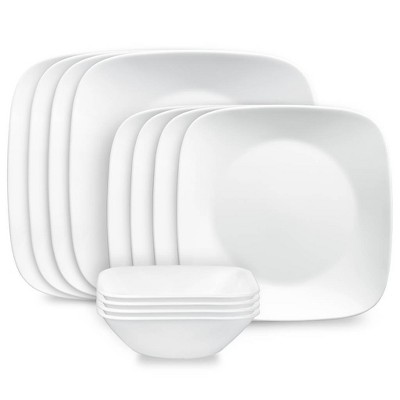 Corelle 18pc Vitrelle Embossed Bella Faenza Dinnerware Set White : Target