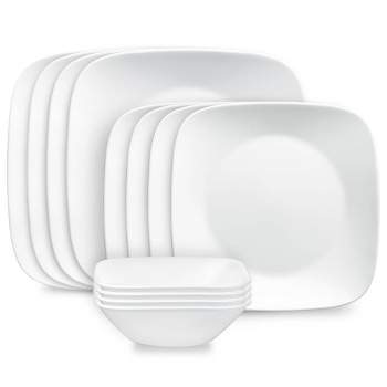 Corelle 12pc Vitrelle Pure White Dinnerware Set