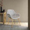 LeisureMod Markley Faux Leather Dining Chair with Arms and Gold Metal Legs - 2 of 4