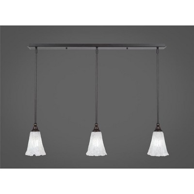 Toltec Lighting Any 3 - Light Chandelier in  Dark Granite with 5.5" Fluted Italian Ice Shade