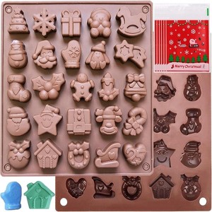 JDICTION Christmas Silicone Chocolate Molds with Candy Bags, 25 Shapes for Candy, Soap, Resin, Jelly, Wax, Ice - 1 of 4