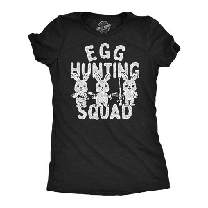 Womens Funny T Shirts Egg Hunting Squad Sarcastic Holiday Graphic Novelty Tee For Ladies - Crazy Dog Women's T Shirt - 1 of 4