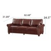 FONTOI Upholstery Sofas, Nails Couch with Storage Place, Oversized 3-Seat Sofa with Rolled Armrests for Living Room, Brown, 82.68"*34.5"*31.89" - 2 of 4