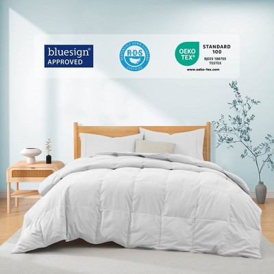 Twin Lightweight White Microfiber Goose Feather Down Comforter