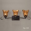 Uttermost Vetraio 3 Light Bronze Vanity Strip, 26"W x 9"H x 7"D, Metal and Glass, Contemporary European Style - 2 of 4
