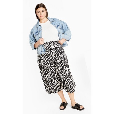 Women's Plus Size Erica Skirt - black | CITY CHIC