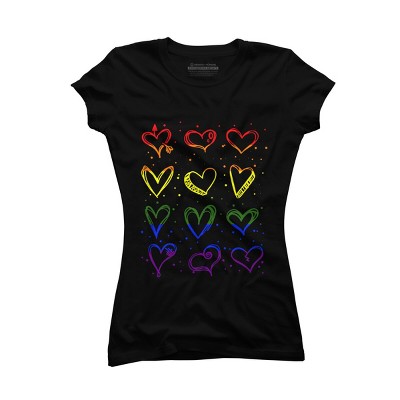 Adult Design By Humans Rainbow Pride Hearts By Classmates T-Shirt
