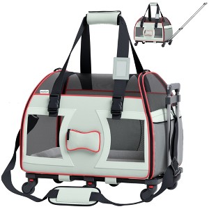 Airline Compliant Pet Carrier With Wheels And Telescopic Handle - 1 of 4