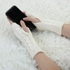 Allegra K Women's Fingerless Gloves Knitted Ribbed Cuff Arm Warmers One Size - 4 of 4