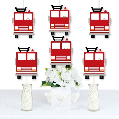 Big Dot of Happiness Fired Up Fire Truck - Decorations DIY Firefighter Firetruck Baby Shower or Birthday Party Essentials - Set of 20