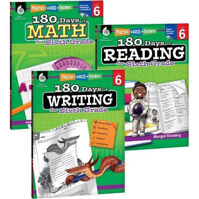 180 Days of Reading, Writing and Math for Sixth Grade 3-Book Set - (180 Days of Practice) by  Margot Kinberg & Wendy Conklin & Jodene Smith