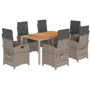 vidaXL Garden Dining Set Grey - 1 of 4