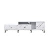 67.8" Faux Marble TV Stand with Silver-Tone Legs, Drawers, Shelves, and Modern Contemporary Style for Living Room - 4 of 4