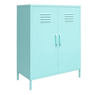 2 Door Cache Metal Locker Storage Cabinet Mint - Novogratz: Adjustable ...