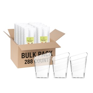 Posh Setting 2 oz. Clear Plastic Mini Square Slanted Shooter - 288 Count - 1 of 4