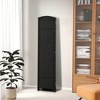 Tangkula 8-Panel Folding Room Divider Privacy Screen w/ Hand-woven Texture & Wood Frame Black - 3 of 4
