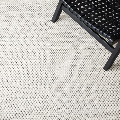 Ivory Flat Woven Wool 8' x 10' Handmade Area Rug