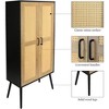 59" Tall Rustic Farmhouse Storage Cabinet with Enough Storage Space 2 Doors Wooden Home Furniture for Dining Room Corridor Home Office Natural - 4 of 4