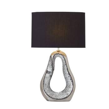 Ceramic Tear Drop Table Lamp with Mosaic Mirror Set of 2 Silver - Olivia & May
