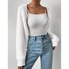 Women's Long Sleeve Open Front Knitted Crop Sweater Cardigan Drop Shoulder Knit Bolero Shrug - 3 of 4